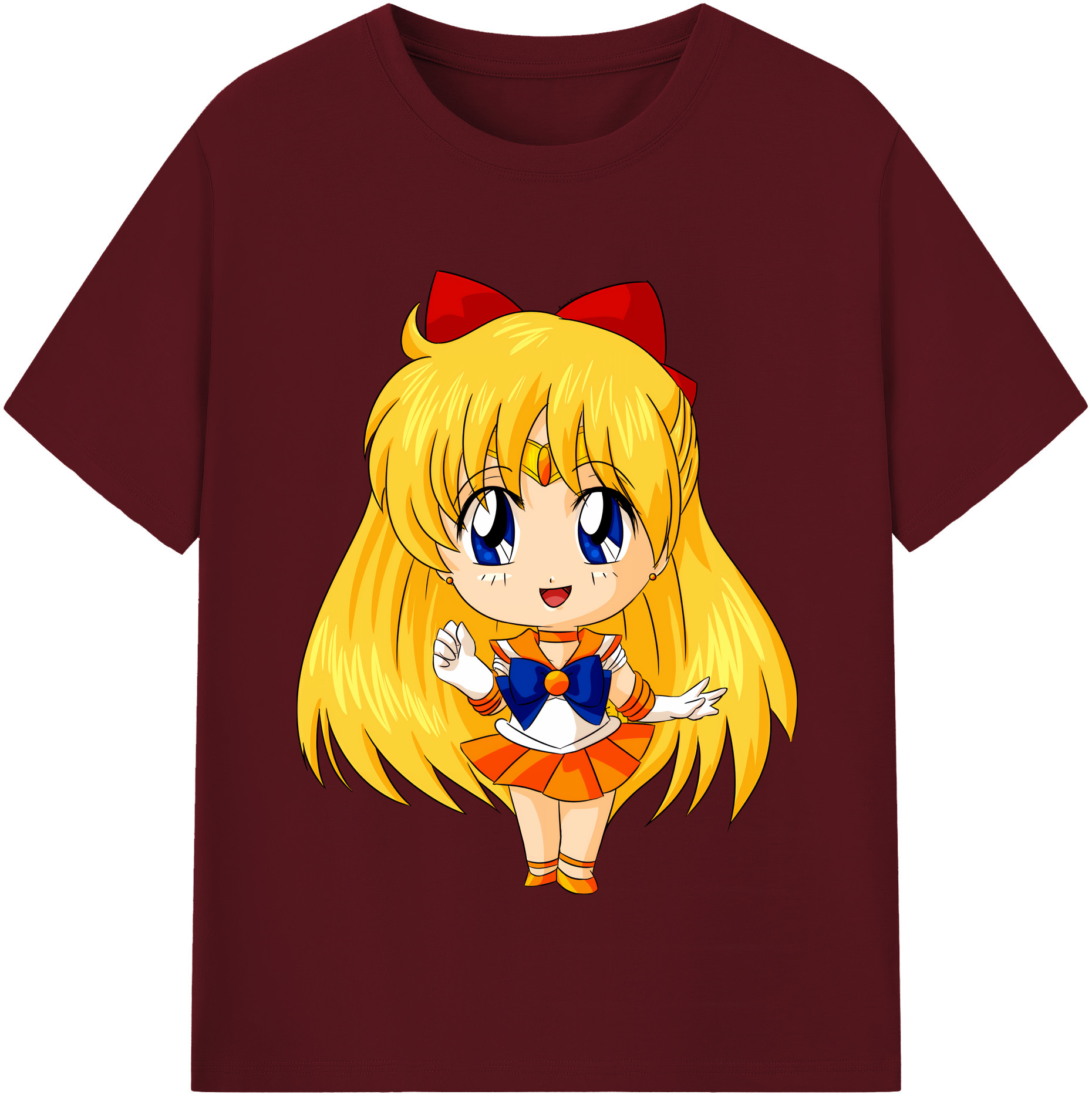 （画像用） 美少女戦士セーラームーン 愛野 美奈子 あいの みなこ Sailor Moon Aino Minako 綿100％半袖Tシャツ（フロントプリント）